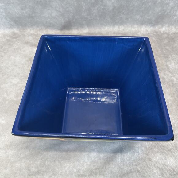 Modern Mary Naylor Designs Large Square Bowl Abstract Geometric 8 x 4.75 in Rare - Picture 4 of 8